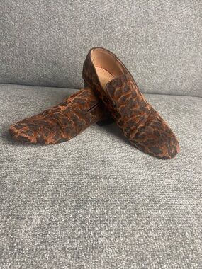 Christian Louboutin Men's Leopard Print Slip-On Loafers in Brown and Black
